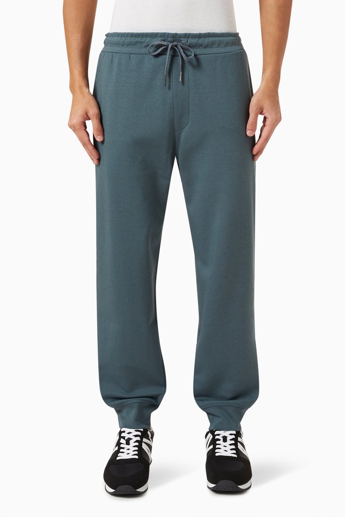 Logo Tape Sweatpants in Cotton, Grey