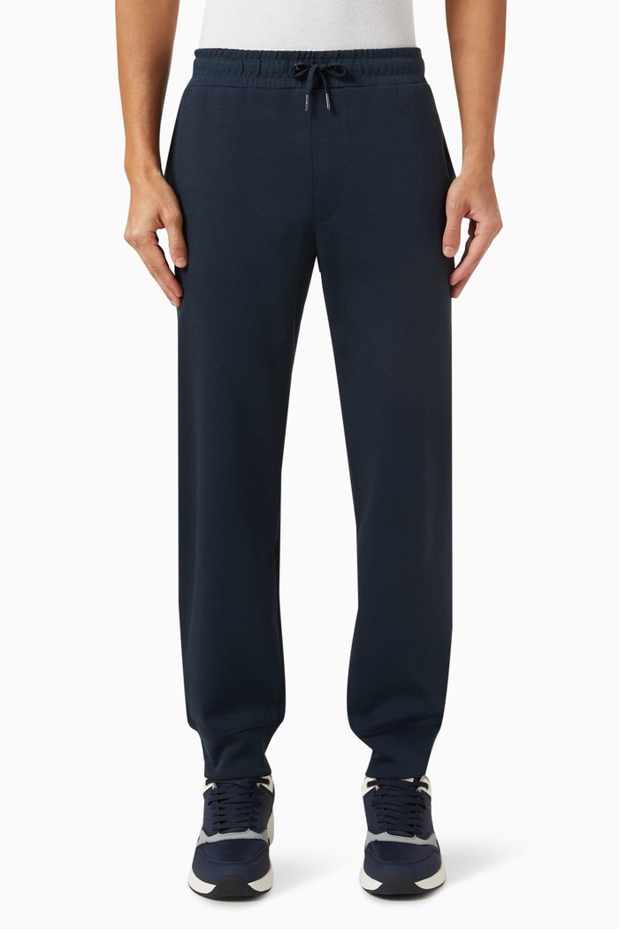 Logo Tape Sweatpants in Cotton, Blue