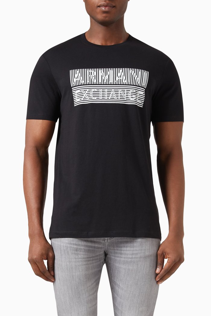 Graphic Logo-print T-shirt in Cotton, Black