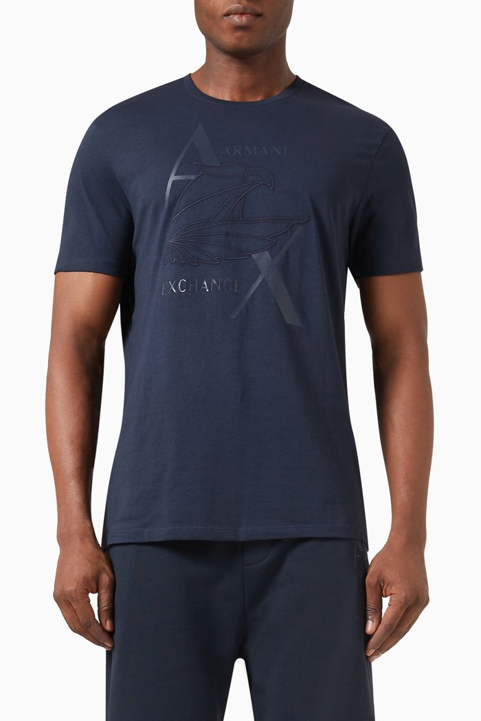 

Graphic Logo T-shirt in Cotton Jersey, Blue