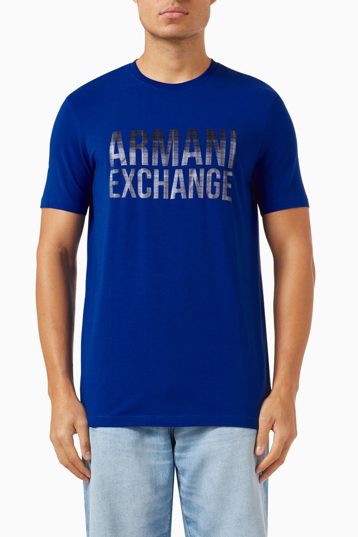 

Graphic Logo-print T-shirt in Cotton-jersey, Blue