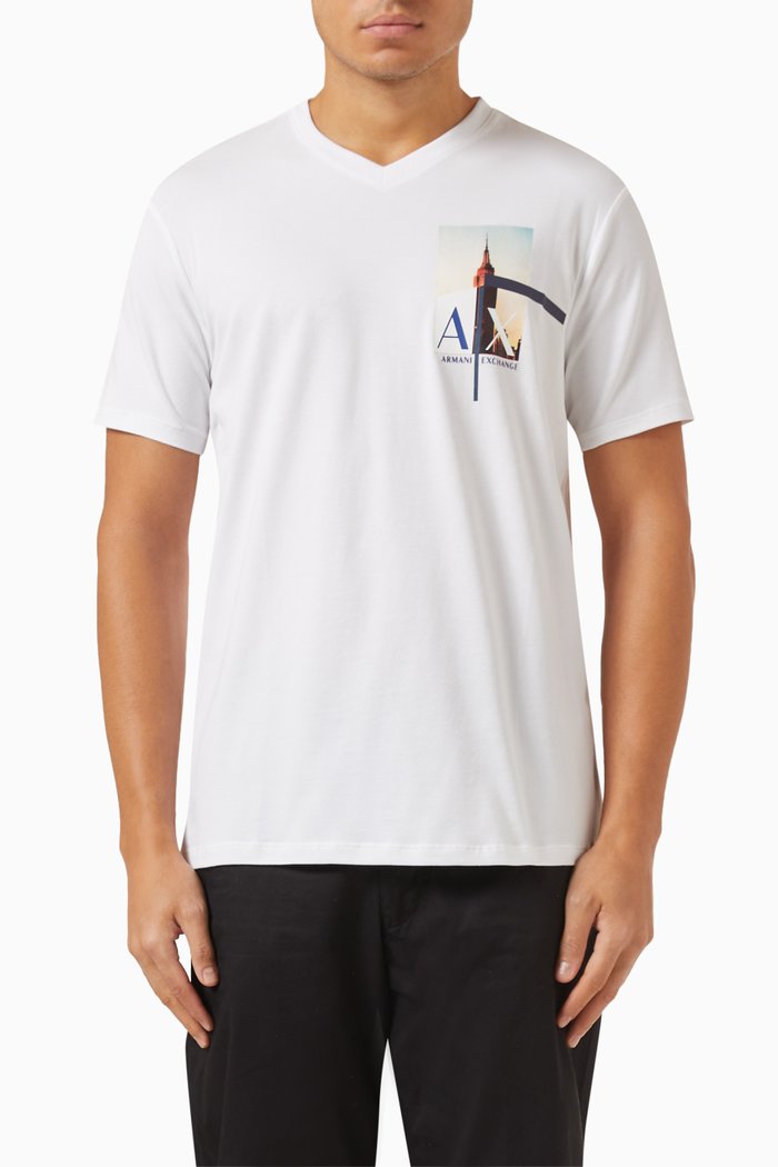 Graphic Logo-print T-shirt in Cotton-jersey, White