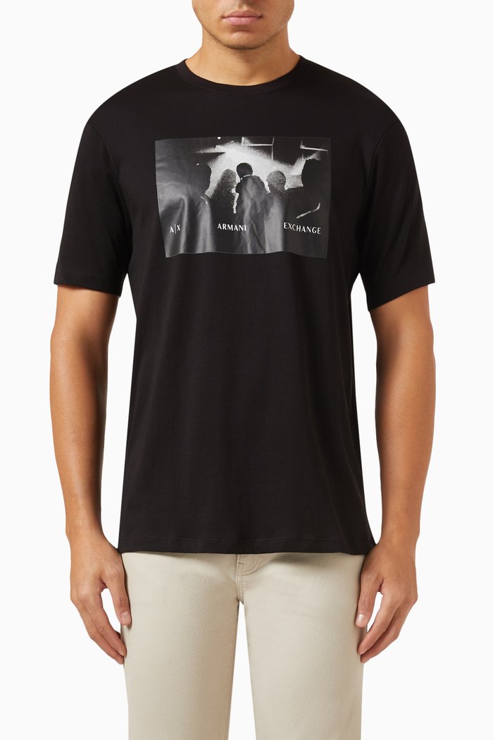 

Graphic Logo-print T-shirt in Cotton-jersey, Black