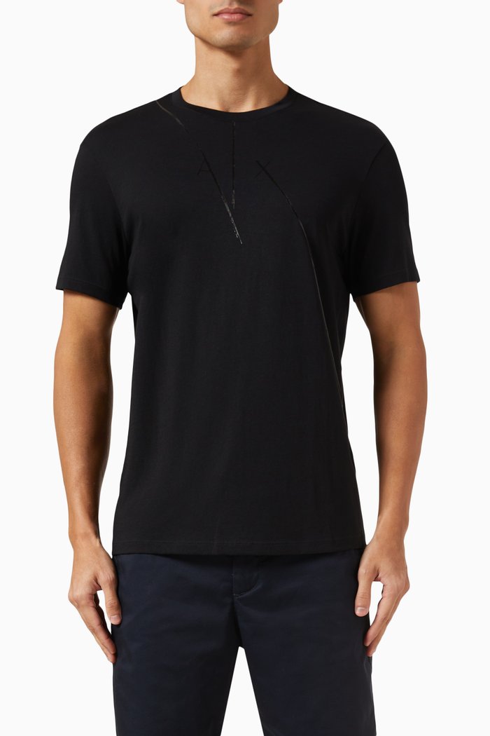 Logo T-shirt in Cotton Jersey, Black