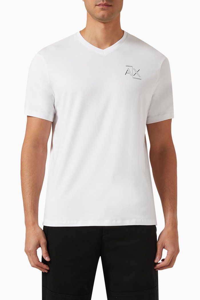 

V-neck T-shirt in Cotton-jersey, White