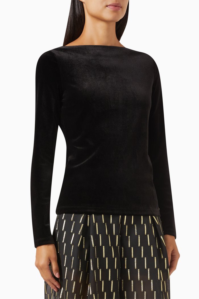 

Sweater in Velvet-jersey, Black