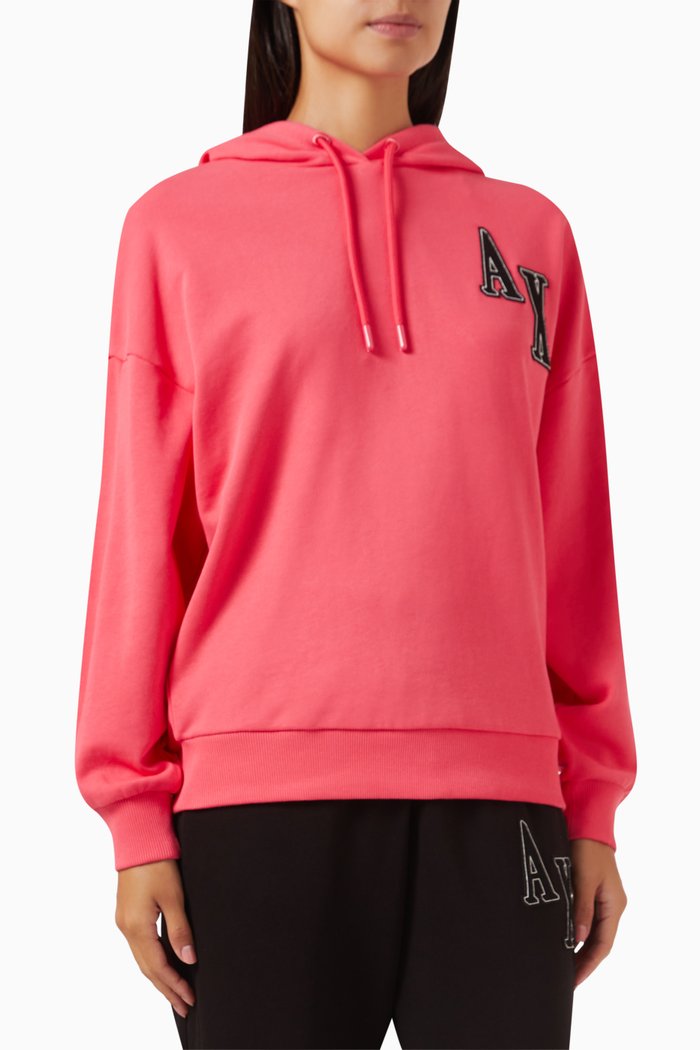 

Campus AX Logo Hoodie in Cotton-blend, Pink