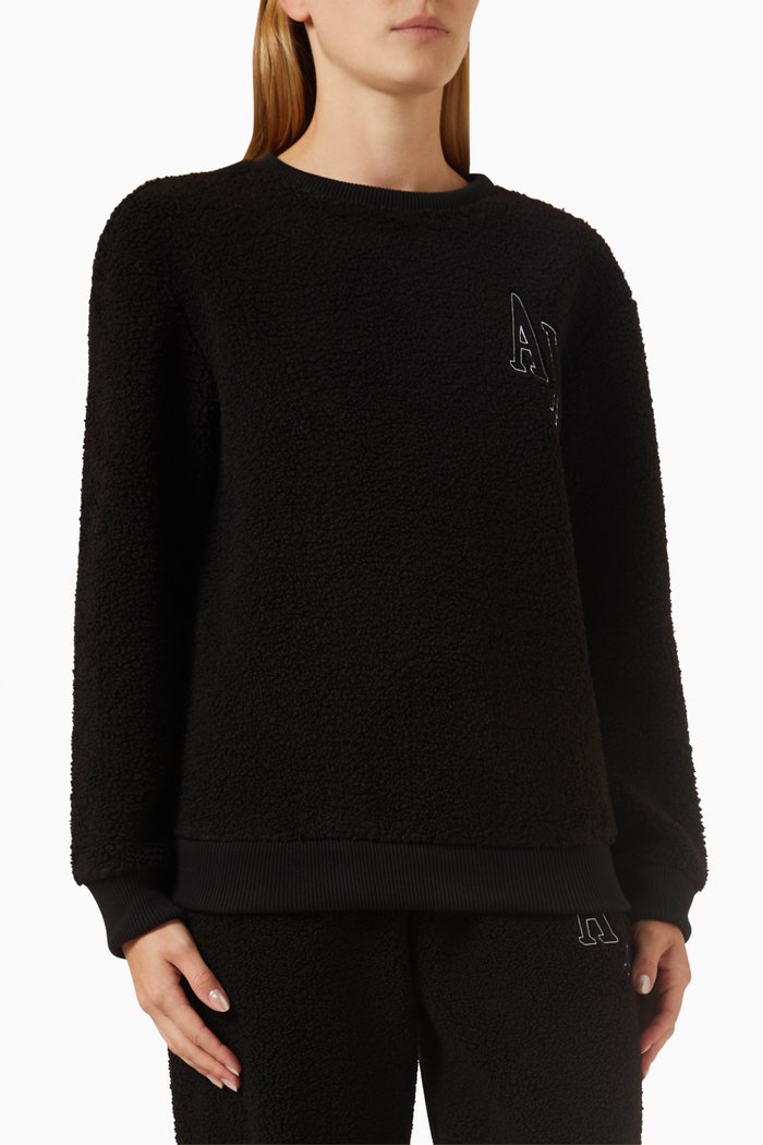

Campus AX Logo Sweatshirt in Fleece, Black