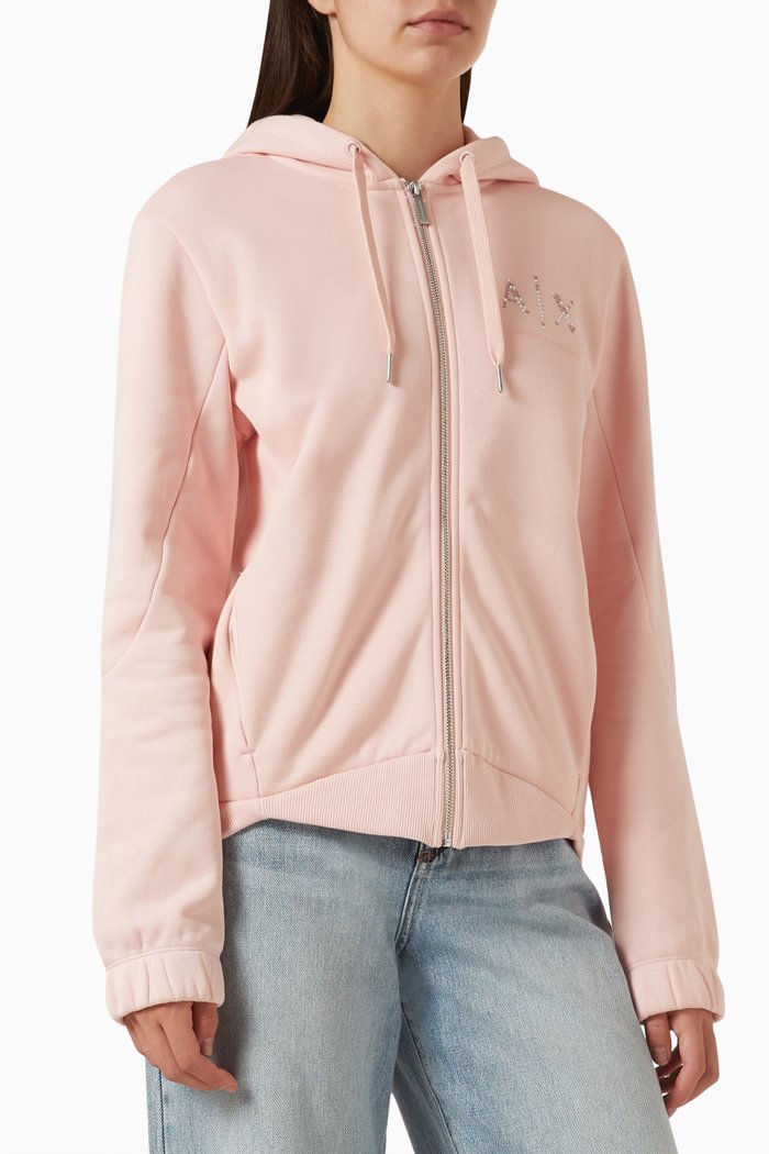 

Study Hall Logo Hoodie in Cotton, Pink