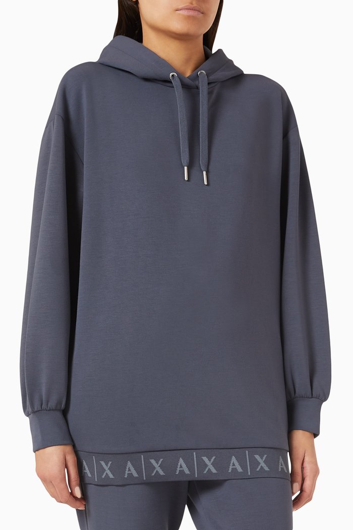 

Study Hall Logo Hoodie in Jersey, Grey