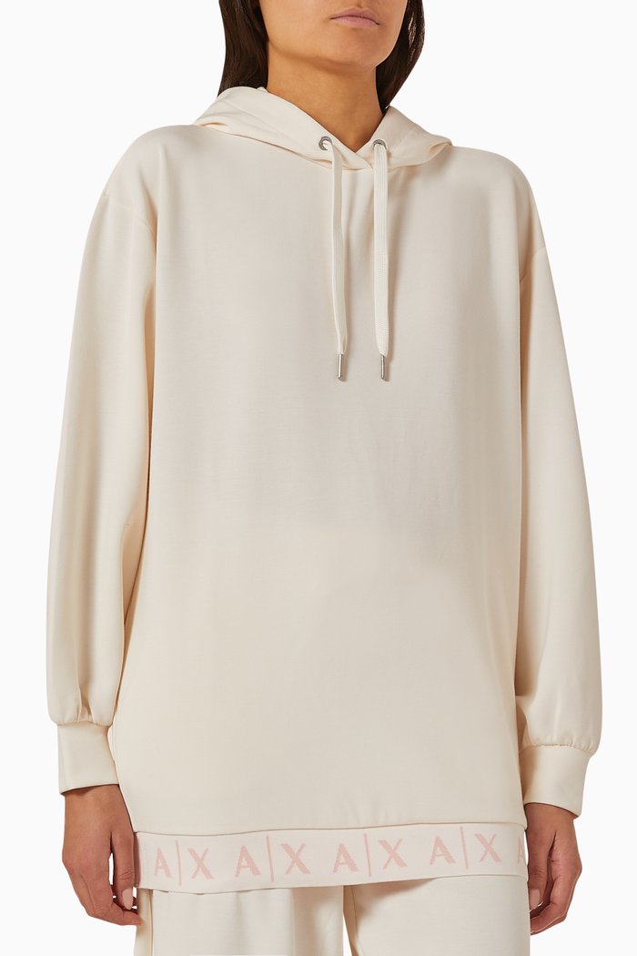 

Study Hall Logo Hoodie in Jersey, White