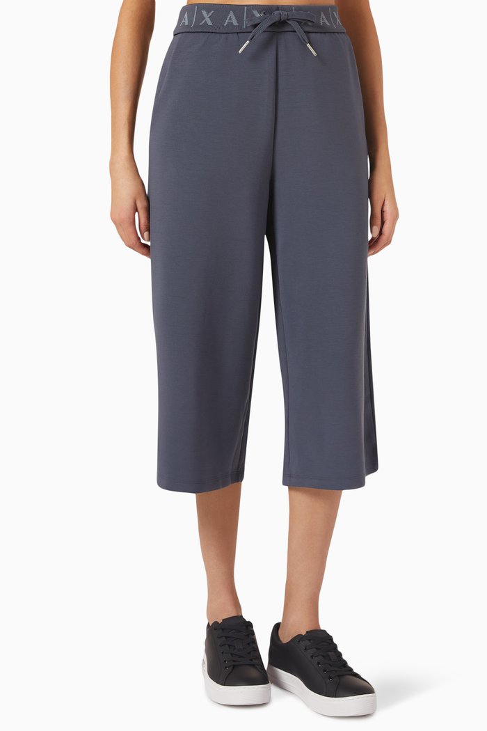 

Study Hall Logo Knee-length Sweatpants in Jersey, Grey