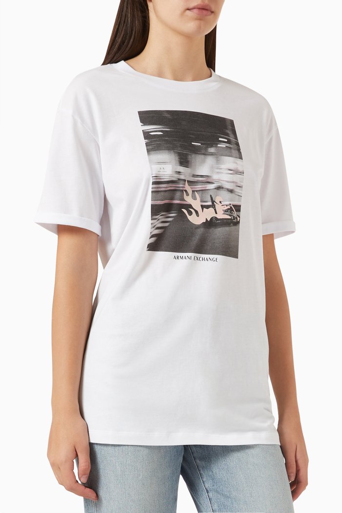 

Photoprint Logo T-shirt in Cotton-jersey, White