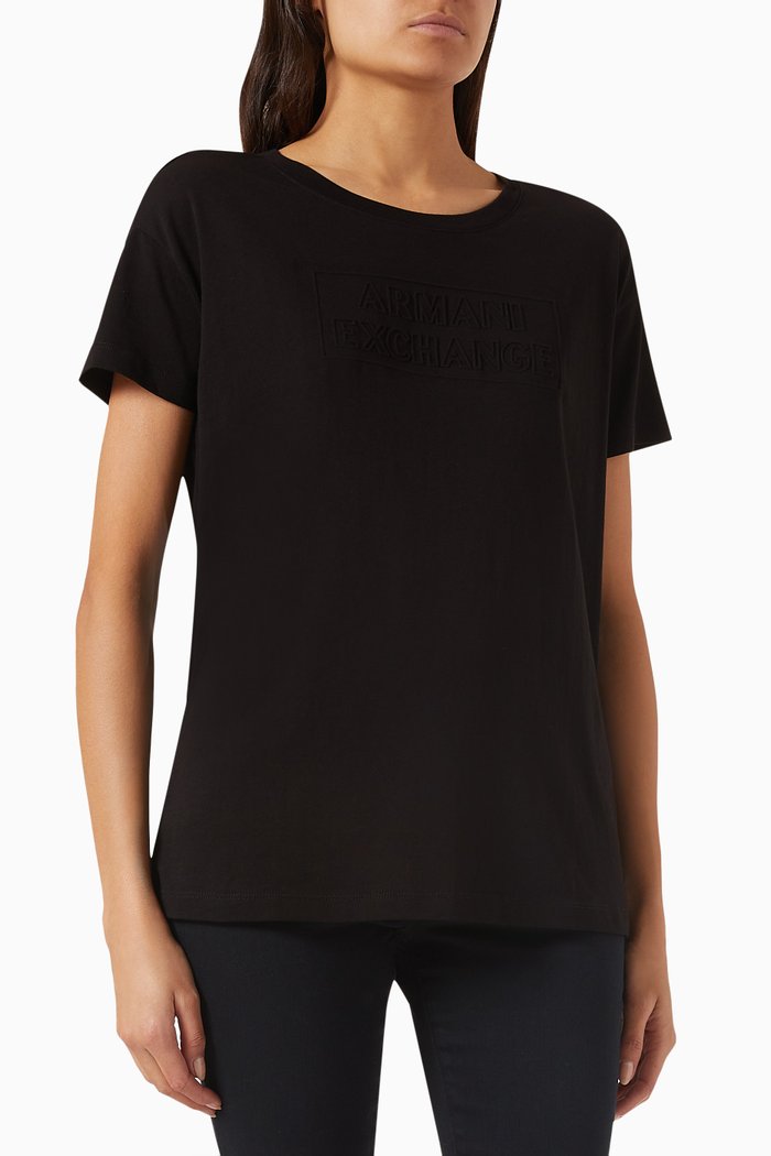 

Logo Boyfriend-fit T-shirt in Cotton-jersey, Black