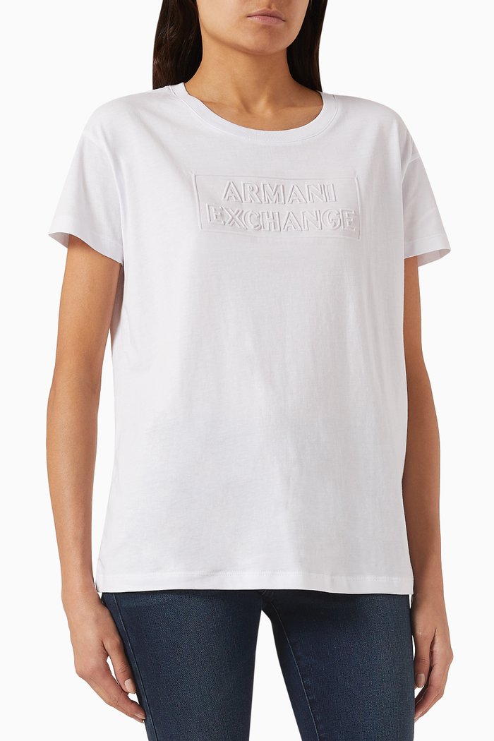 Logo Boyfriend-fit T-shirt in Cotton-jersey, White