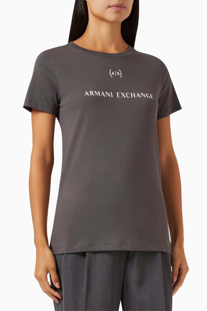 

AX Logo T-shirt in Cotton-jersey, Grey