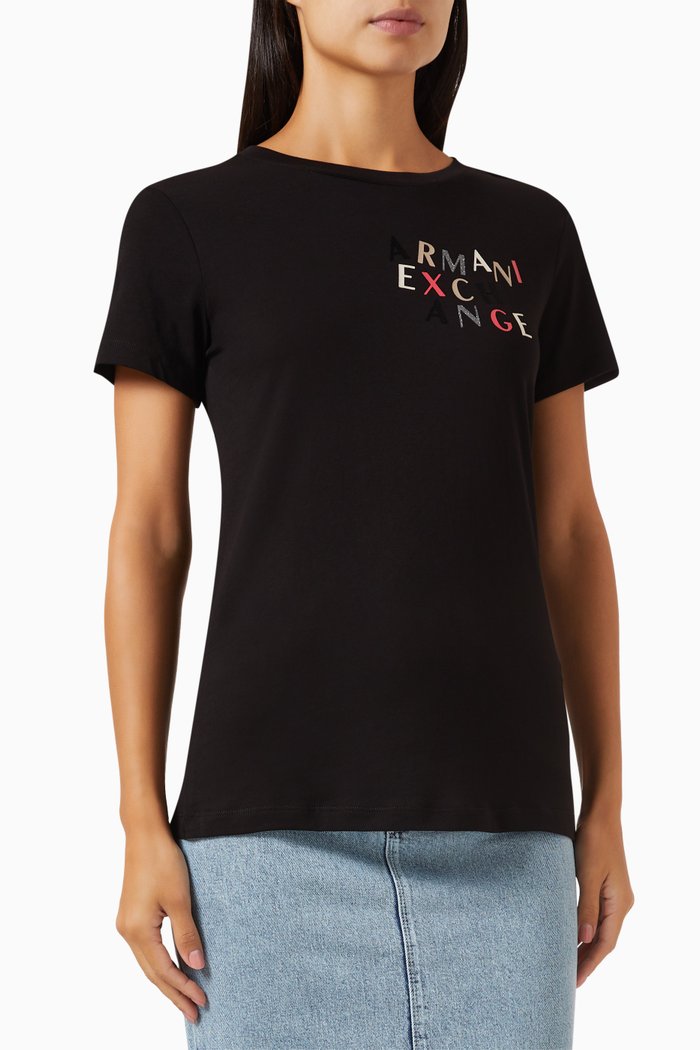 

AX Logo T-shirt in Cotton-jersey, Black