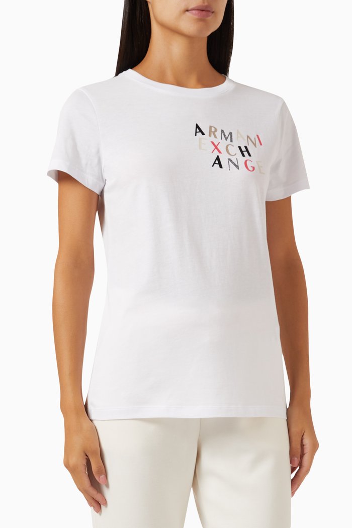 

AX Logo T-shirt in Cotton-jersey, White