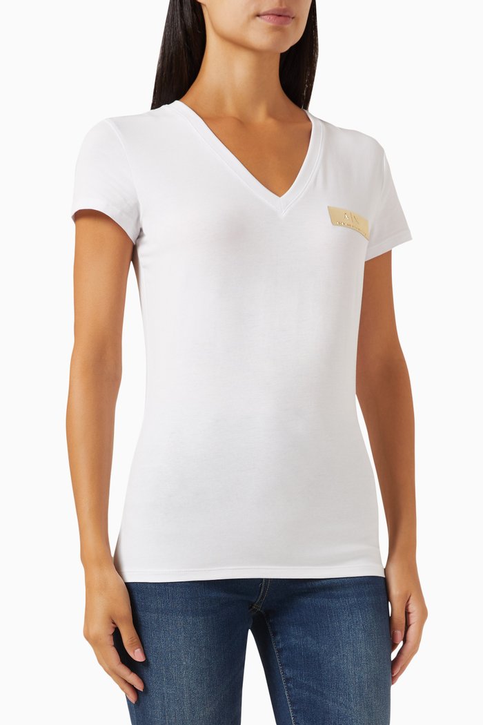 

Metal Logo T-shirt in Cotton-jersey, White