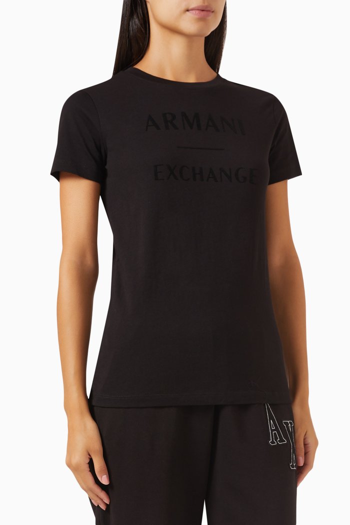 

AX Logo T-shirt in Cotton-jersey, Black
