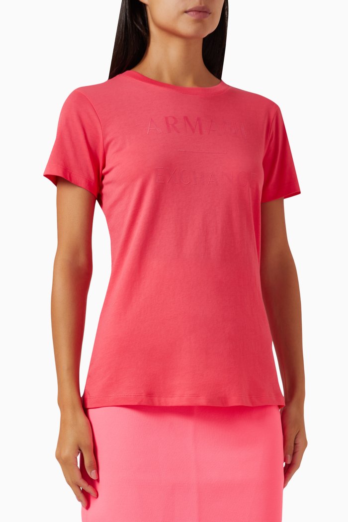 

AX Logo T-shirt in Cotton-jersey, Pink