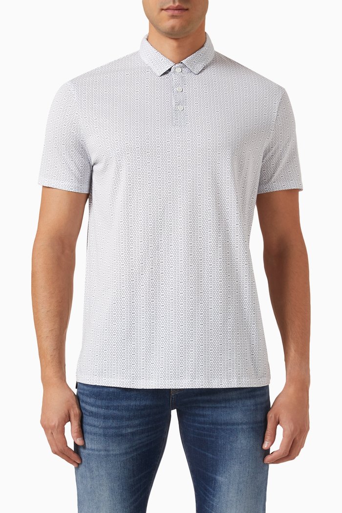 AX Logo Polo Shirt in Cotton-piqué, White