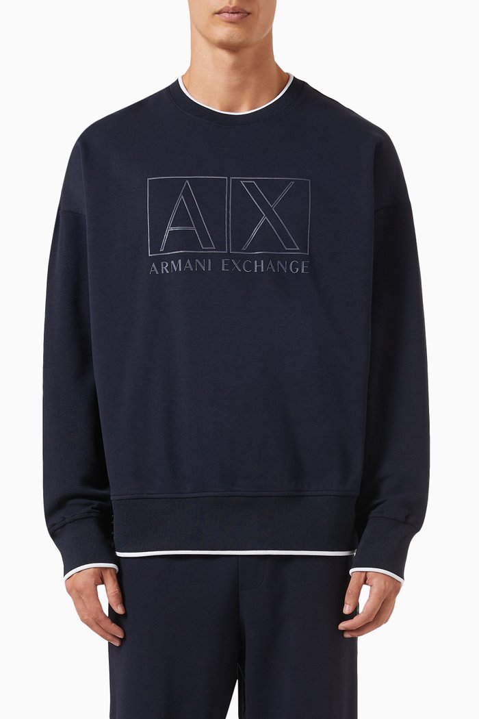 

HD Logo Sweatshirt in Stretch-cotton, Blue