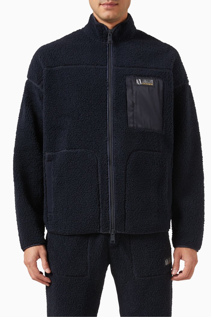 

Campus AX Logo Jacket in Fleece, Blue