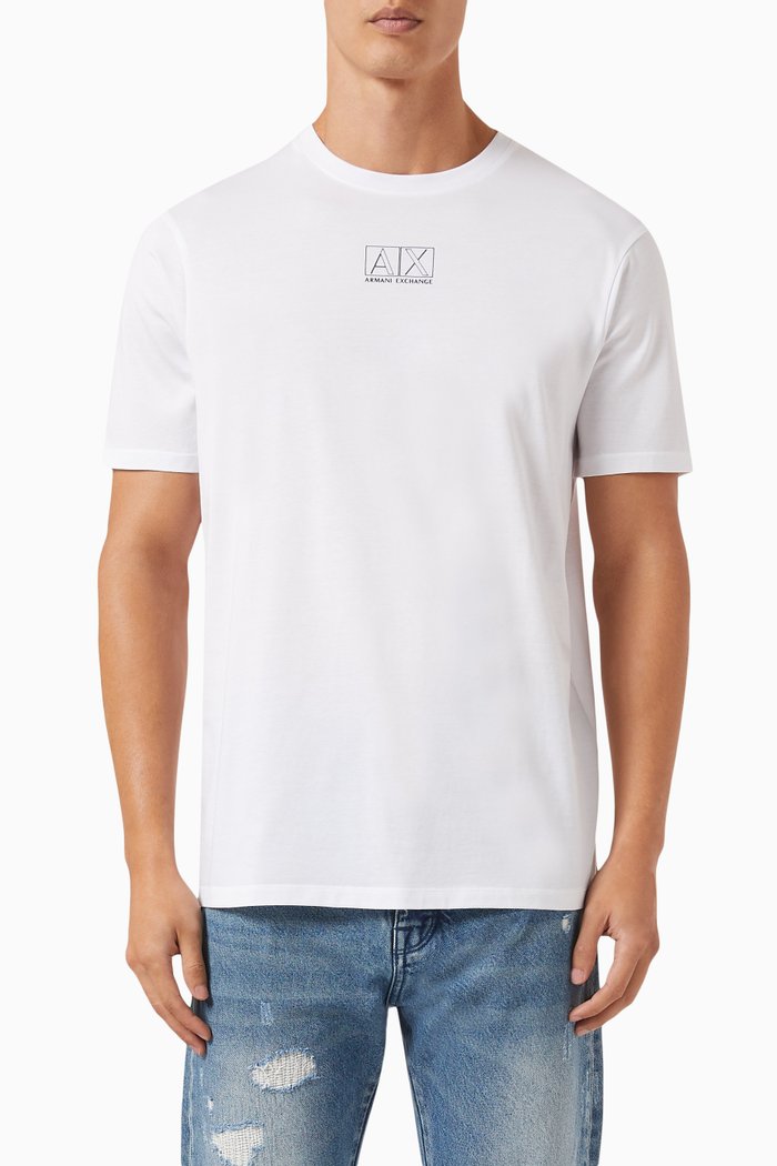 

AX Logo-print T-shirt in Cotton-jersey, White