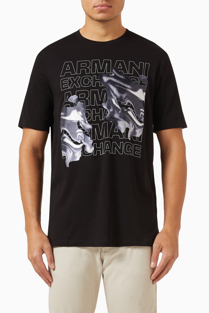 

Graphic Logo-print T-shirt in Cotton-jersey, Black