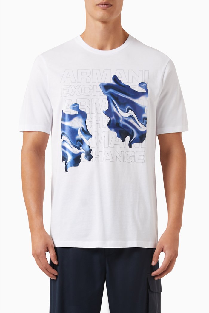 Graphic Logo-print T-shirt in Cotton-jersey, White