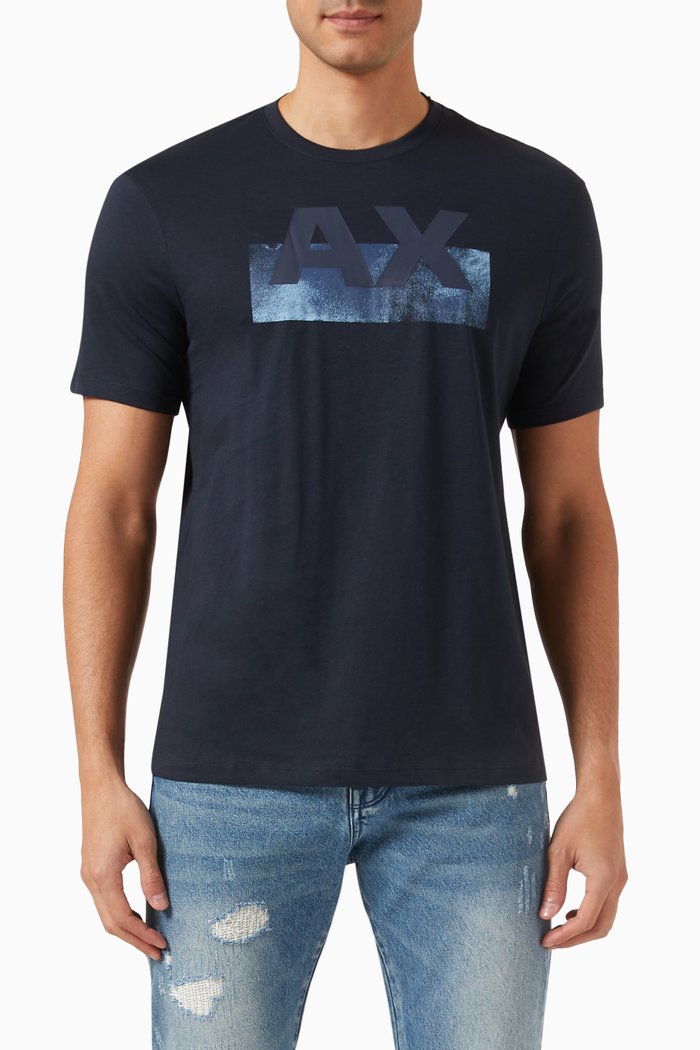 AX Logo T-shirt in Cotton-jersey, Blue