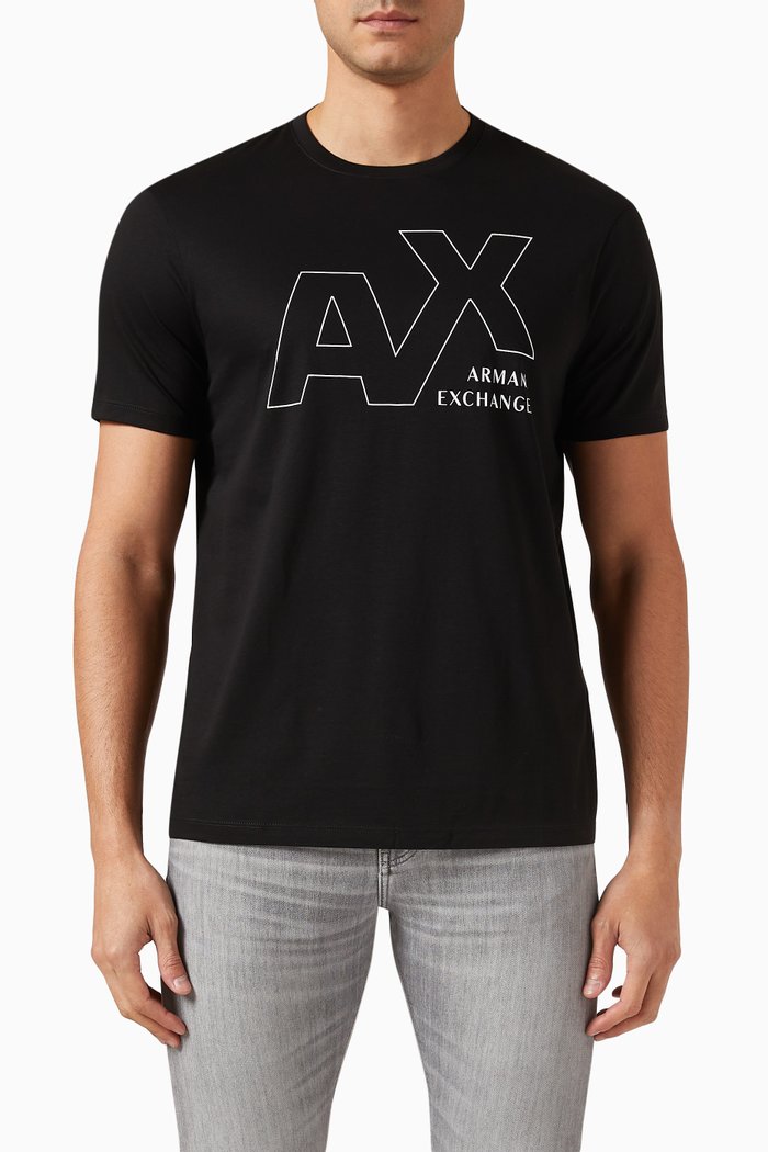 

AX Logo T-shirt in Cotton-jersey, Black