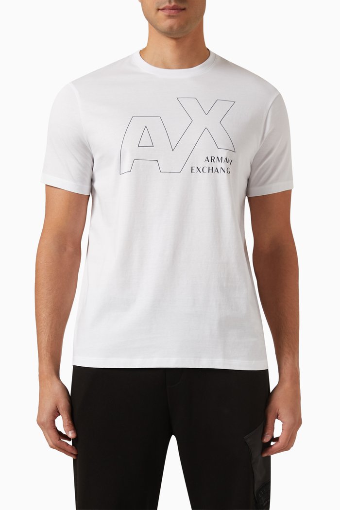

AX Logo T-shirt in Cotton-jersey, White