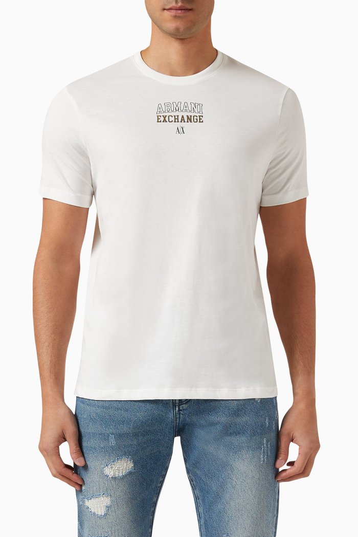 

Metallic-logo T-shirt in Cotton-jersey, White