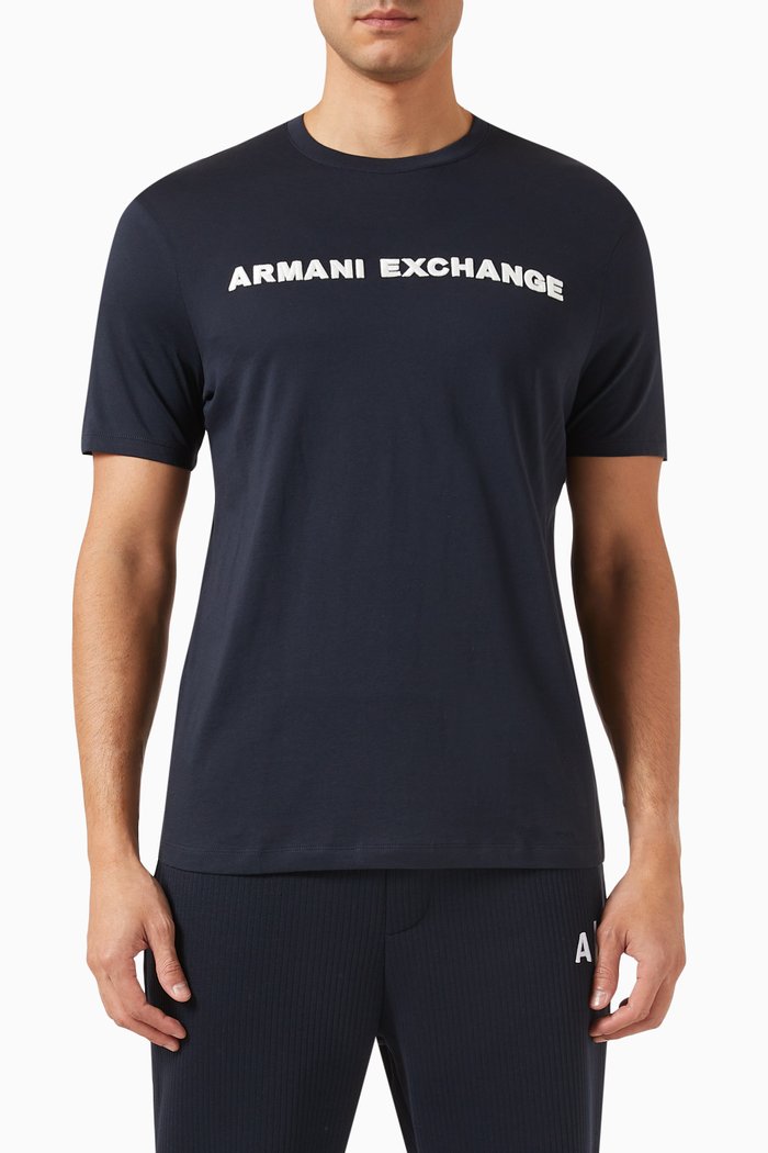 

Logo-embroidered T-shirt in Cotton-jersey, Blue