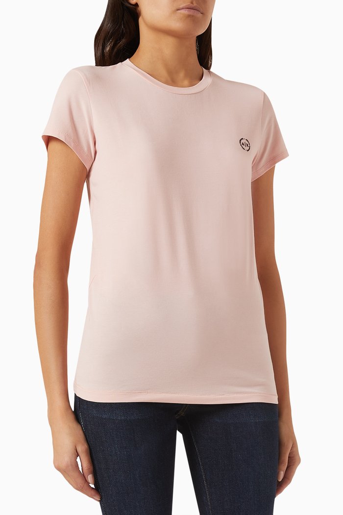 

Circle Logo T-shirt in Cotton-jersey, Pink