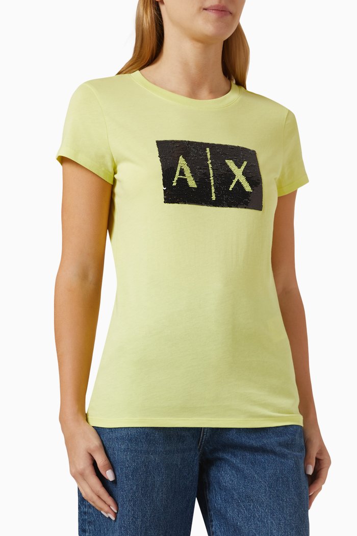 

AX Bold Logo T-shirt in Cotton-jersey, Yellow