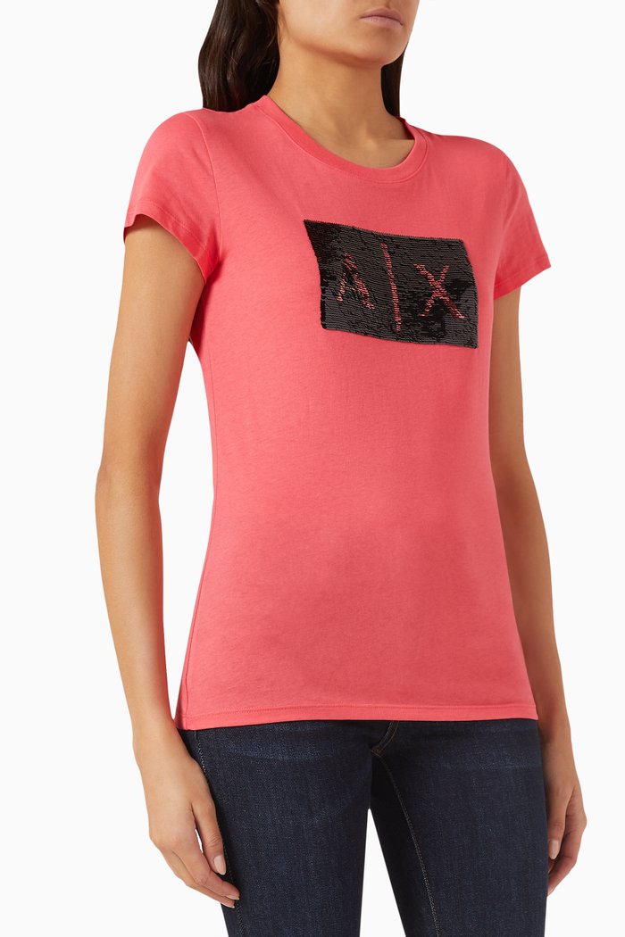 

AX Bold Logo T-shirt in Cotton-jersey, Pink