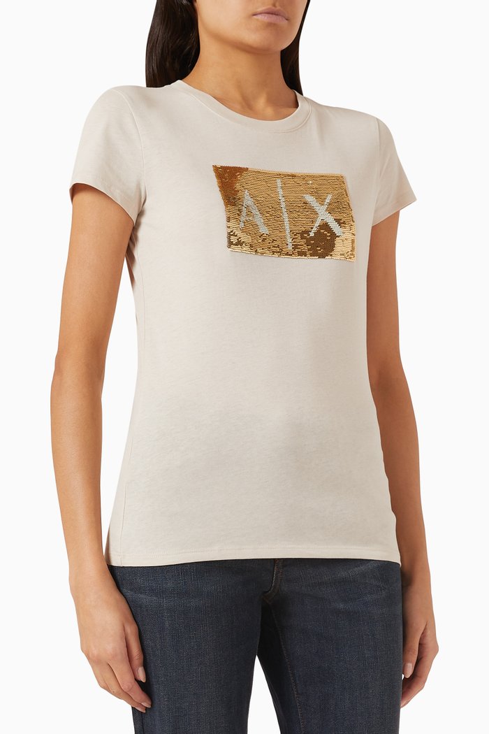 

AX Bold Logo T-shirt in Cotton-jersey, White