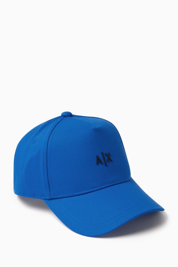 

AX Logo-embroidered Baseball Cap in Cotton, Blue