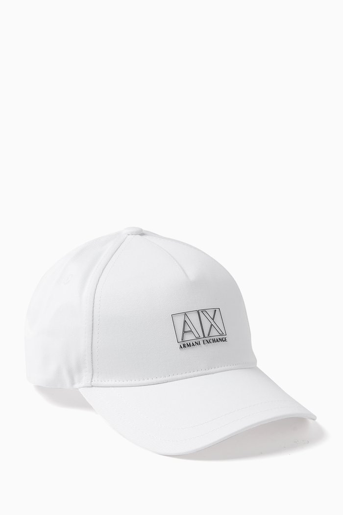 

AX Logo Baseball Cap in Cotton, White
