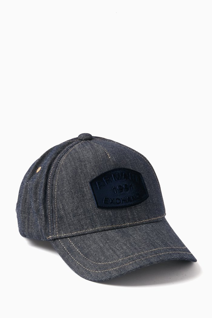 

Logo-patch Baseball Cap in Denim, Blue