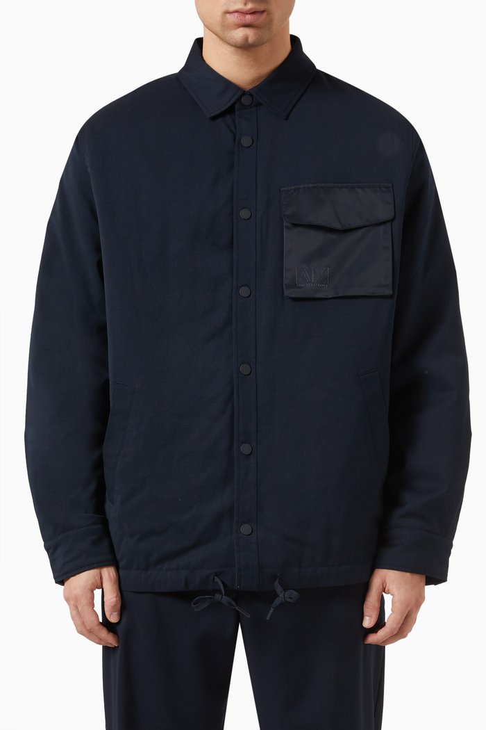 

Logo Blouson Jacket in Nylon Blend, Blue