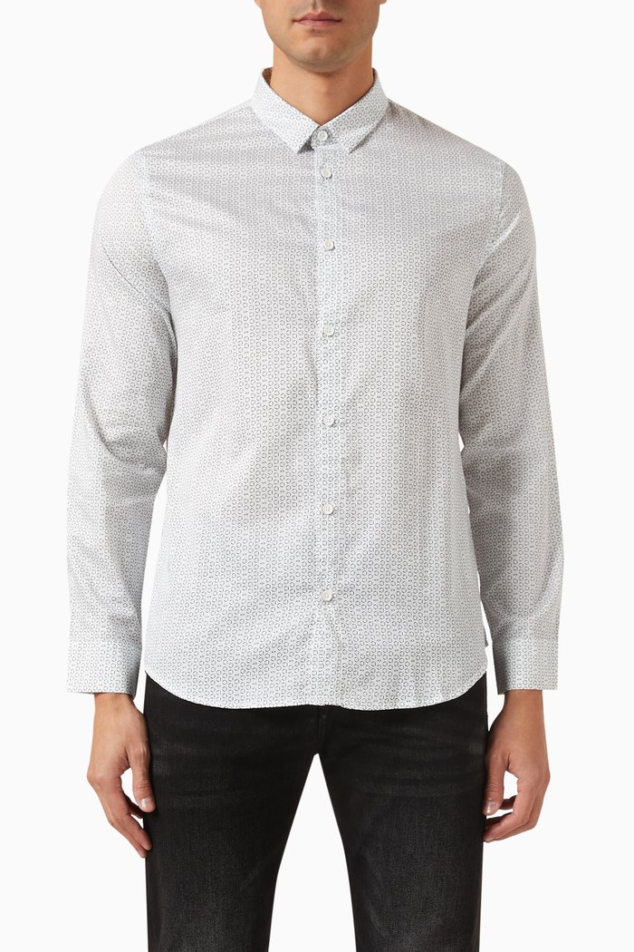 

All-over Logo-print Shirt in Cotton, White