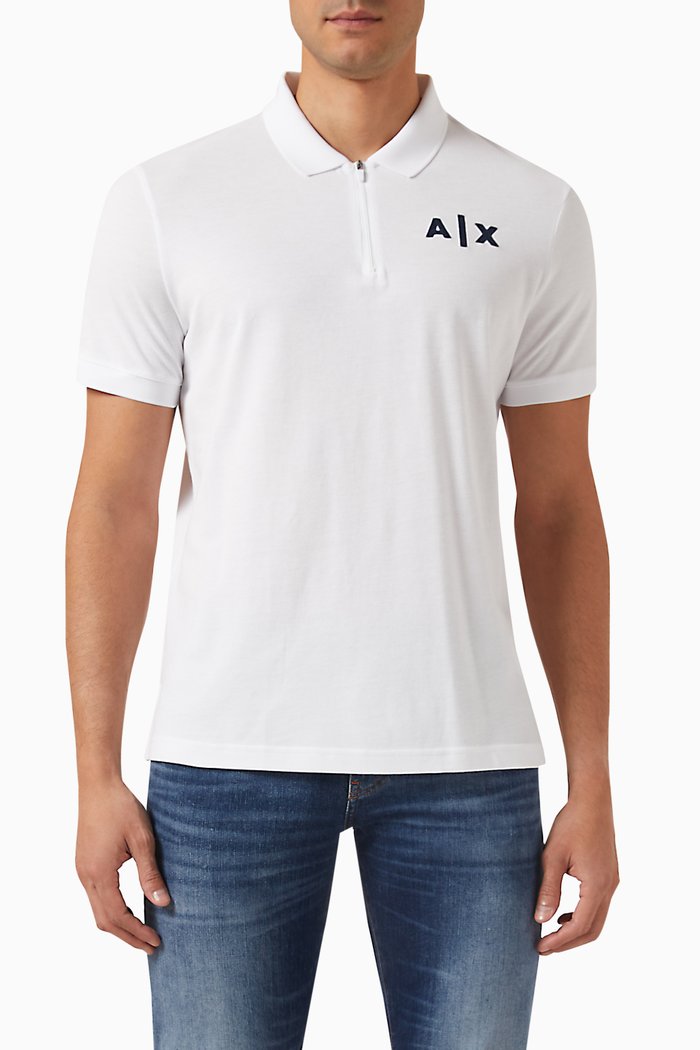 All-over Logo-print Polo Shirt in Cotton, White