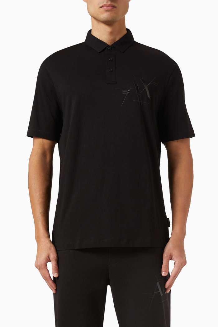 

Logo Polo Shirt in Cotton, Black