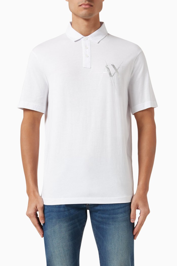 

Logo Polo Shirt in Cotton, White