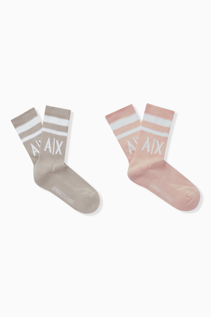 

Logo Socks in Knit, Set of 2, White