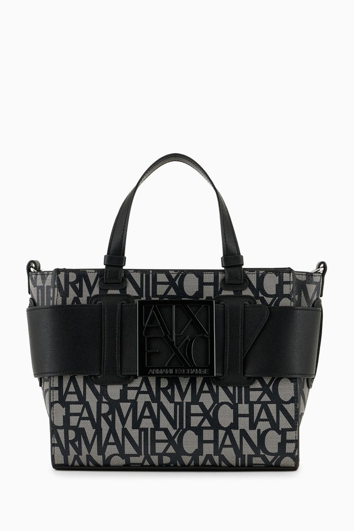 

Susy Logo Tote Bag in Faux Leather, Black